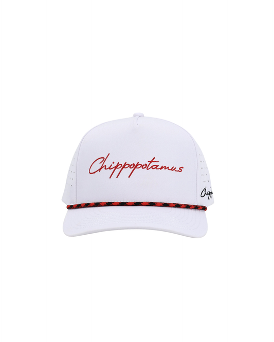 White Rope Hat - Chippopotamus Red