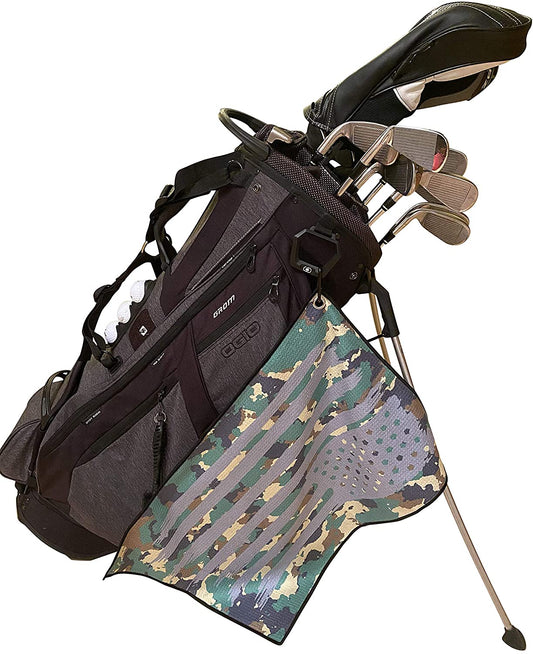 Microfiber Golf Towels - Military Camo Golf Towel with Carabiner Clip - Cool Gift Idea