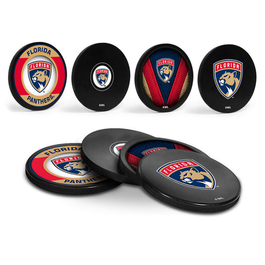 Florida Panthers Hockey Puck Coaster Set