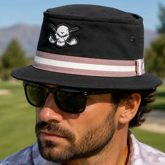 Premium Bucket Golf Hat w/ Skull (Black)