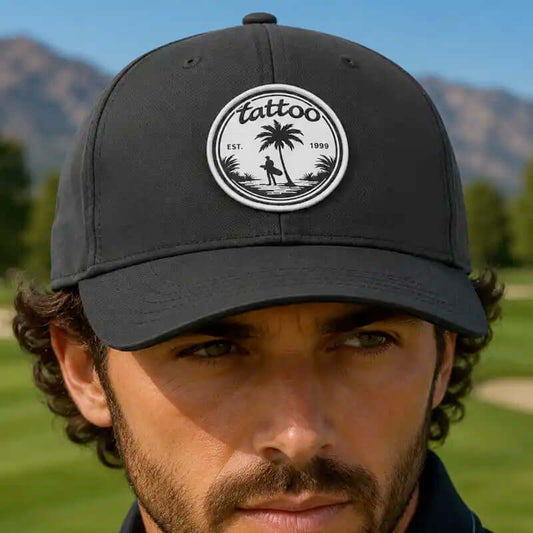 Palm Tree Performance Golf Hat (Black)