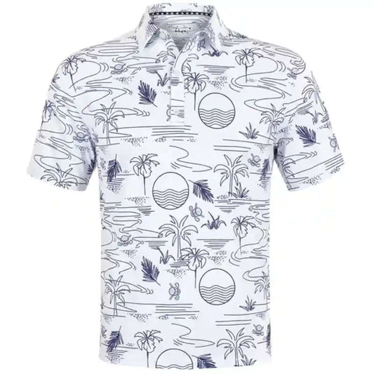 Summertime Cool-Stretch Men's Golf Shirt - White