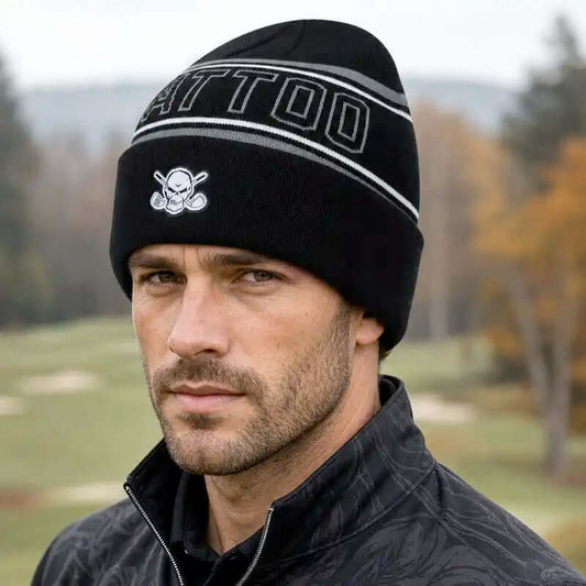 Cuffed 'Tattoo' Knit Beanie (Tattoo Black)