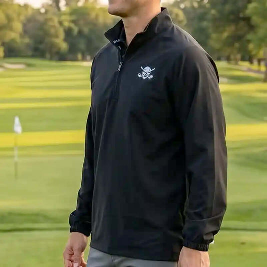 Windbreaker Quarter Zip Pull Over (Black)