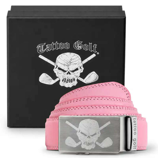 Leather Ratchet Belt - One Size Fits Most (Pink)