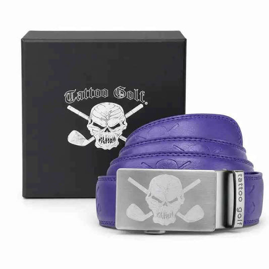 Leather Ratchet Belt - One Size Fits Most (Purple)