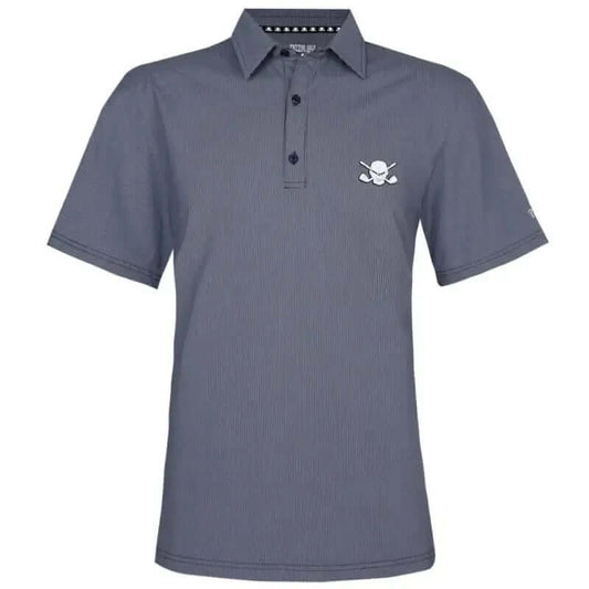 Luxe Cool-Stretch Men's Performance Golf Shirt (Blue Steel)