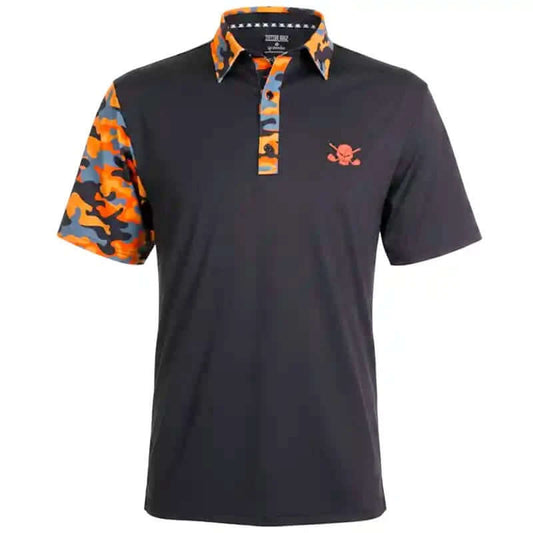 VIP Cool-Stretch Men's Golf Shirt (Black/Orange)