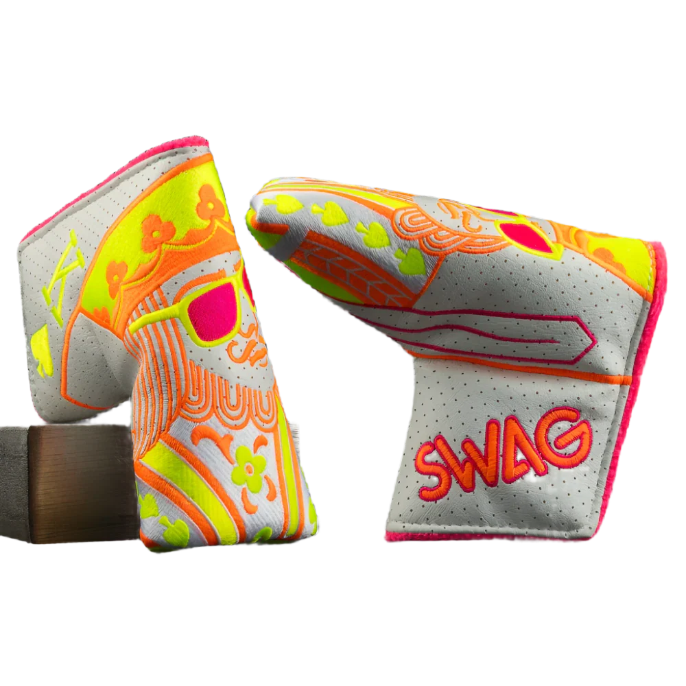 Swag Golf - White/Orange and Bolt King Blade Putter Headcover