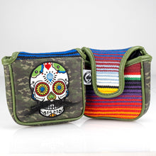 Load image into Gallery viewer, Mustache Sugar Skull - Mallet Putter Cover Green Camo