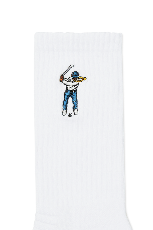 Calf Height Logo Socks White