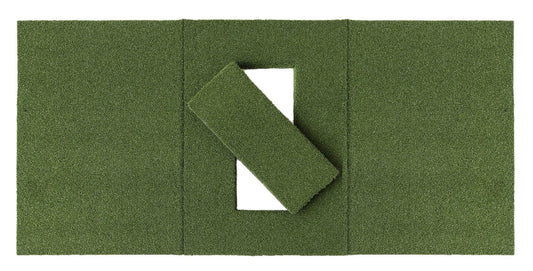 Beaver Tail Double Wide Golf Simulator Mat (4ft x 8.25ft) with the Most Realistic Hitting Strip Insert for Joint Injury Prevention