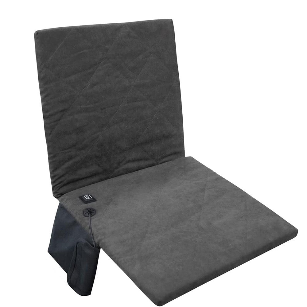LITEGUEST Heated Outdoor Seat Cushion with Backrest – Warm for Camping