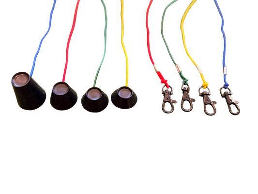 2FT Golf Simulator Tees - Durable Silicone Sim Tees with Bungee Cord and Swivel Clip