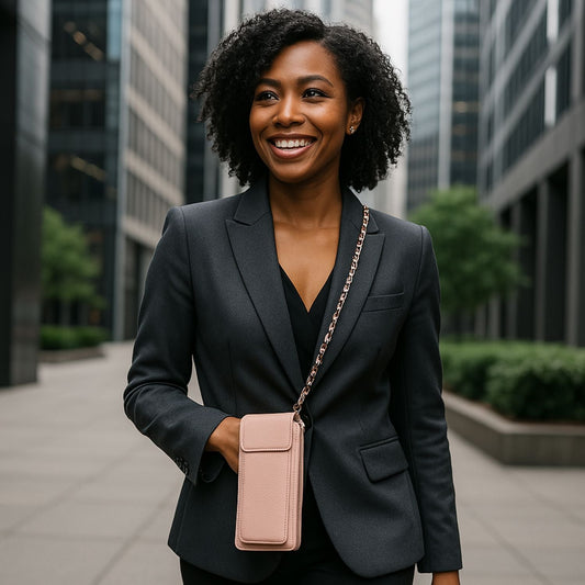 Leather Green Crossbody Bag Phone Wallet - Columbus
