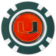Load image into Gallery viewer, Officially Licensed Miami Hurricanes Poker Chip Ball Marker