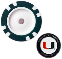 Load image into Gallery viewer, Officially Licensed Miami Hurricanes Poker Chip Ball Marker