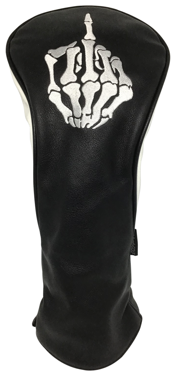 Skeleton Bone Middle Finger Embroidered Headcover - Driver