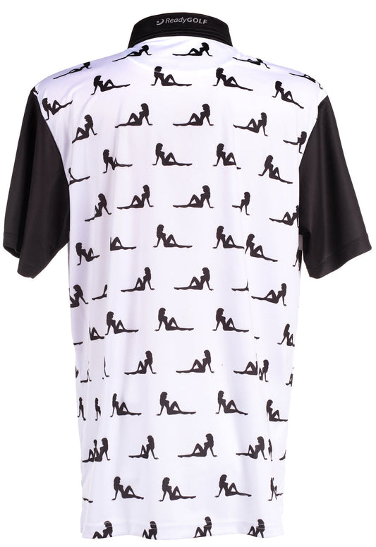 Mudflap Girls (White) Mens Golf Polo Shirt by ReadyGOLF