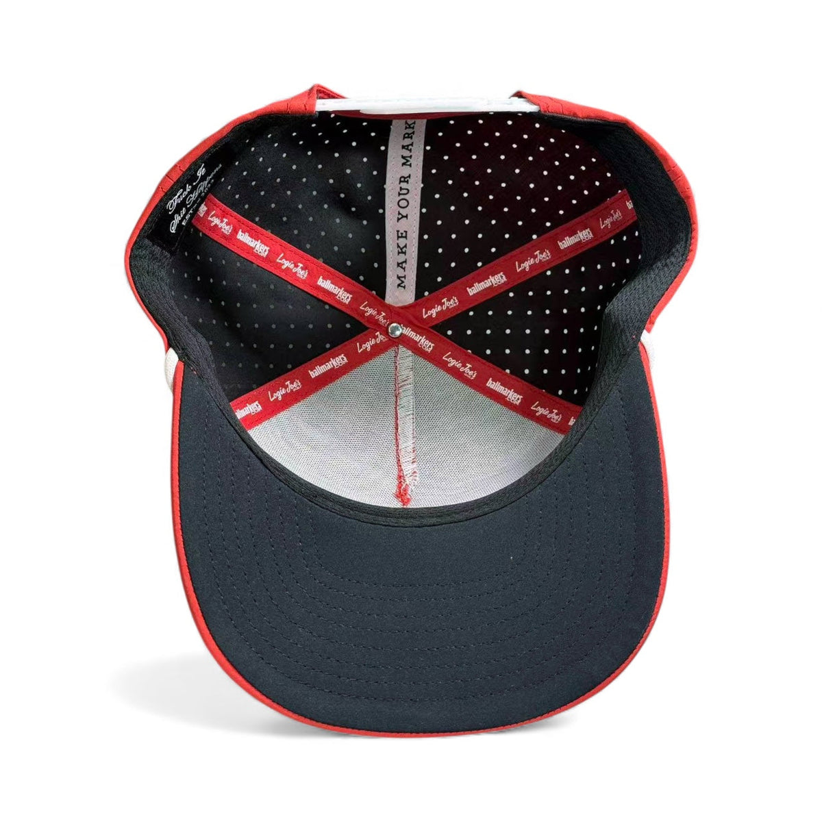 Missing Milk Golf Hat | Snapback Cap | Built-in Magnetic Ball Marker Holder + Marker Included | Missing Golf Ball | Adjustable Red