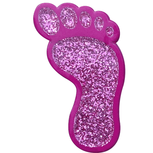 Pink Foot Print Glitter Ball Marker & Hat Clip by ReadyGOLF