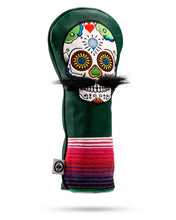 Load image into Gallery viewer, Mustache Sugar Skull - Driver Cover Green