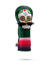 Load image into Gallery viewer, Mustache Sugar Skull - Fairway Cover Green