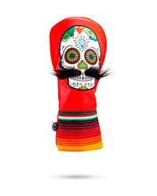 Load image into Gallery viewer, Mustache Sugar Skull - Fairway Cover Red