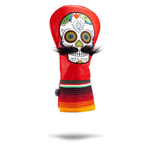 Load image into Gallery viewer, Mustache Sugar Skull - Driver Cover Red