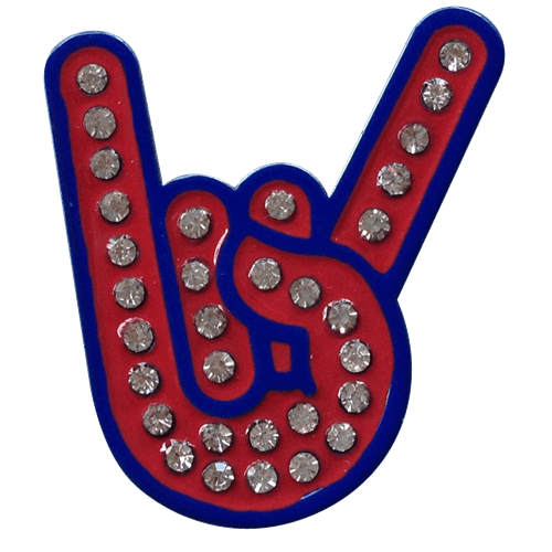 Rock On Hand Gesture Crystal Ball Marker & Hat Clip by ReadyGOLF