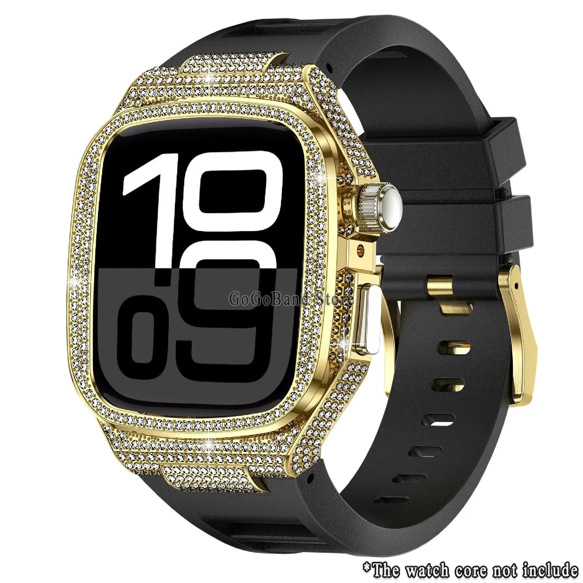 Diamond Case + Silicone Band Luxury Kit for Apple Watch Series 10 46mm / Series 9/8/7 45mm / Series 6/SE/5/4 44mm