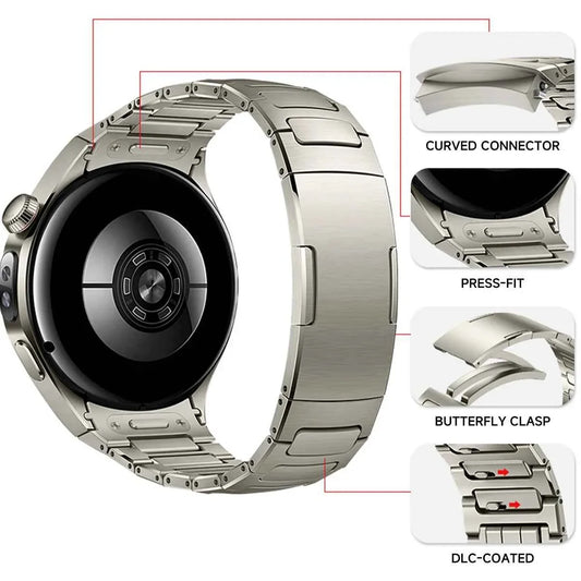 Titanium Band for Huawei Watch 5 46mm / 42mm – No-Gap Luxury Metal Bracelet