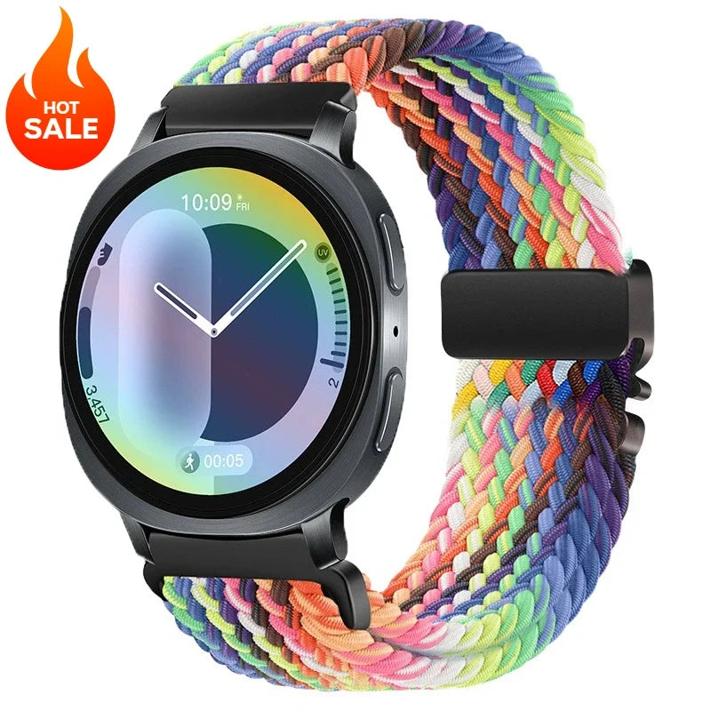 Samsung Galaxy Watch Elastic Woven Nylon Band | Watch 9 & 8 40mm 44mm / Watch 8 Classic 46mm / Galaxy Ultra 47mm (2025) Sport Strap