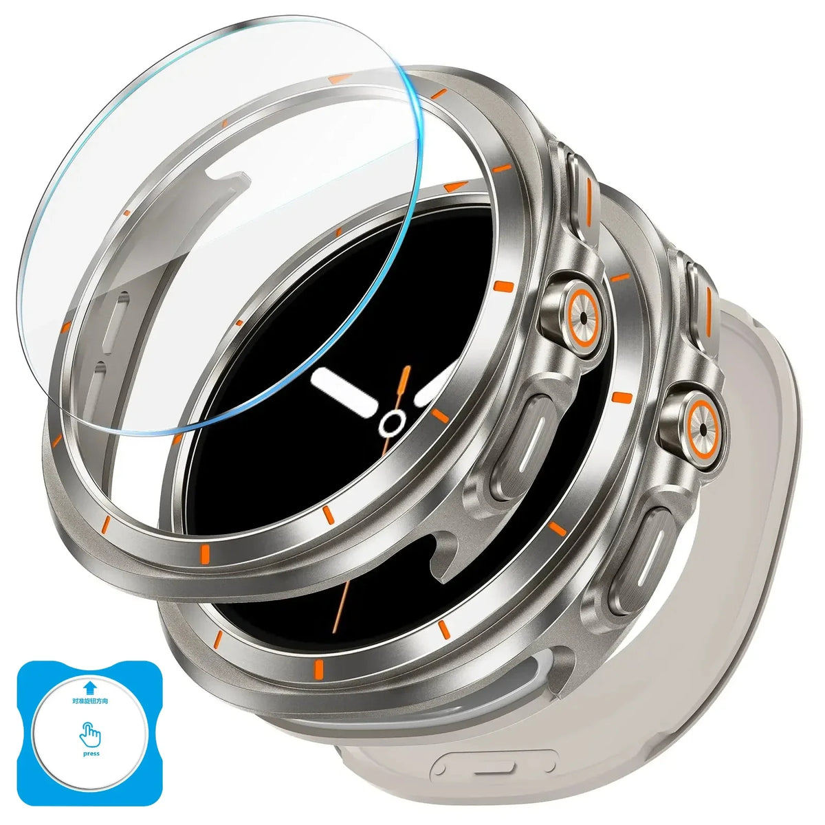 Samsung Galaxy Watch 8 Case with Tempered Glass
