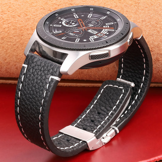 OnePlus Watch Leather Band with Folding Clasp, Stitched