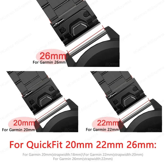 Garmin Stainless Steel Strap - Durable QuickFit Bracelet