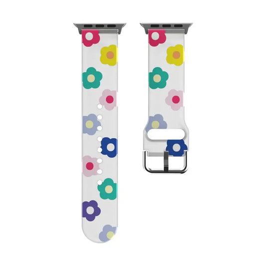 Patterned & Clear Apple Watch Band with Buckle