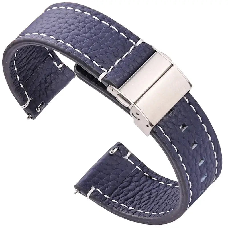 Amazfit Balance, GTR, GTS & Bip Pebbled Leather Band, Folding Clasp