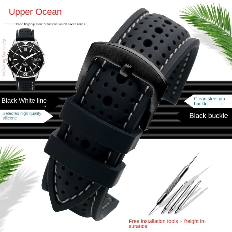 Motorola Moto Watch Stitched Perforated Silicone Band, Tools Included