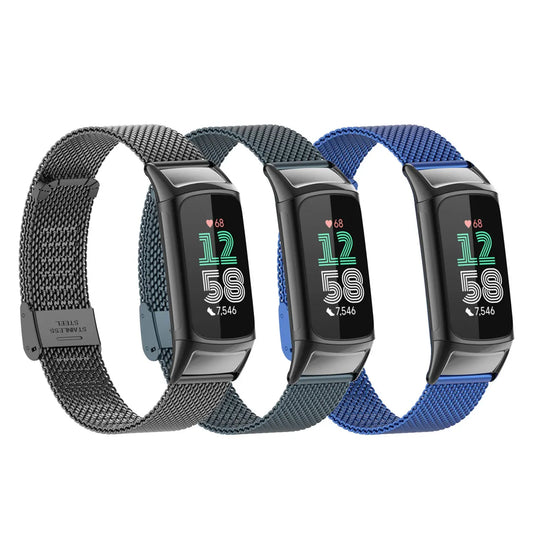 Fitbit Charge 5 & 6 Stainless Steel Mesh Band with Clasp