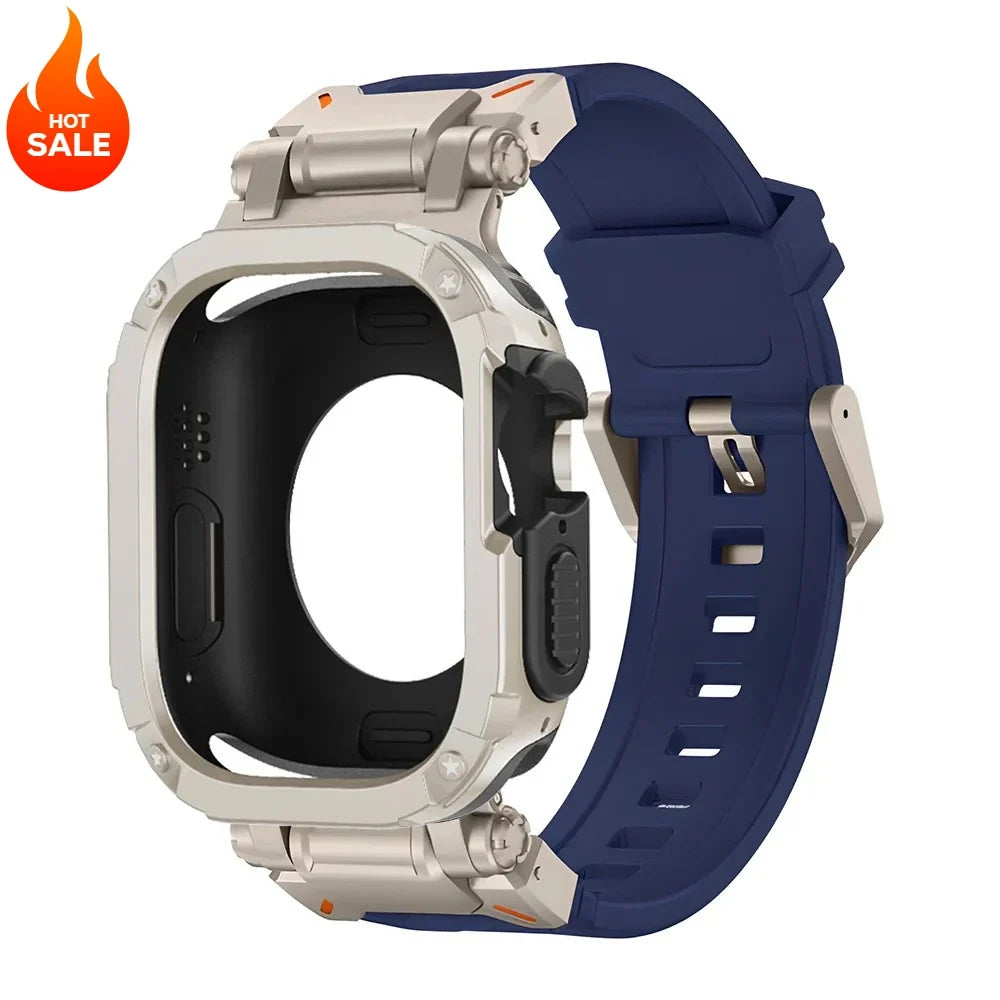 Silicone Band + TPU Case for Apple Watch – Series 11/10/9/8/7/6/SE & Ultra 1/2/3 | 44–49mm