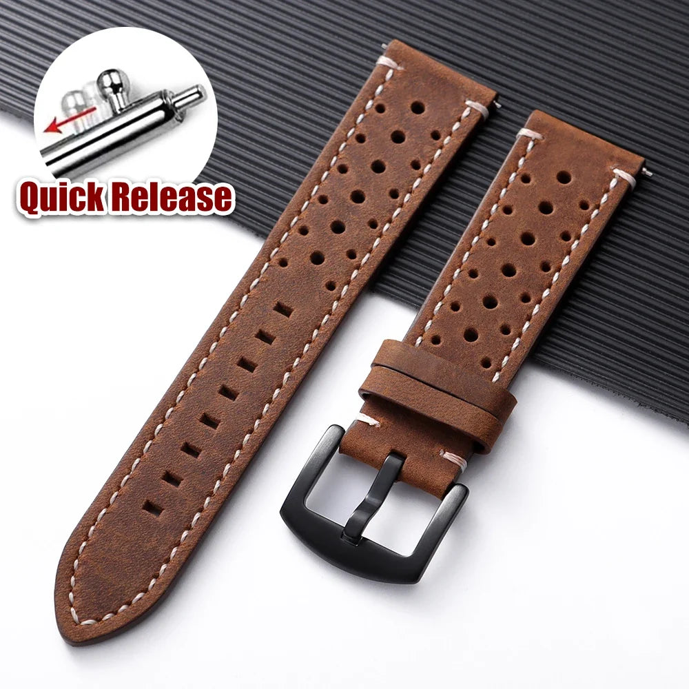 Polar Vantage, Grit X & Ignite Perforated Leather Band, Stitched Edges