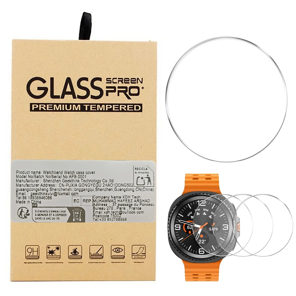 Tempered Glass Screen Protector for Samsung Galaxy Watch 8, 7, 6, 5, 4 & Ultra 47mm