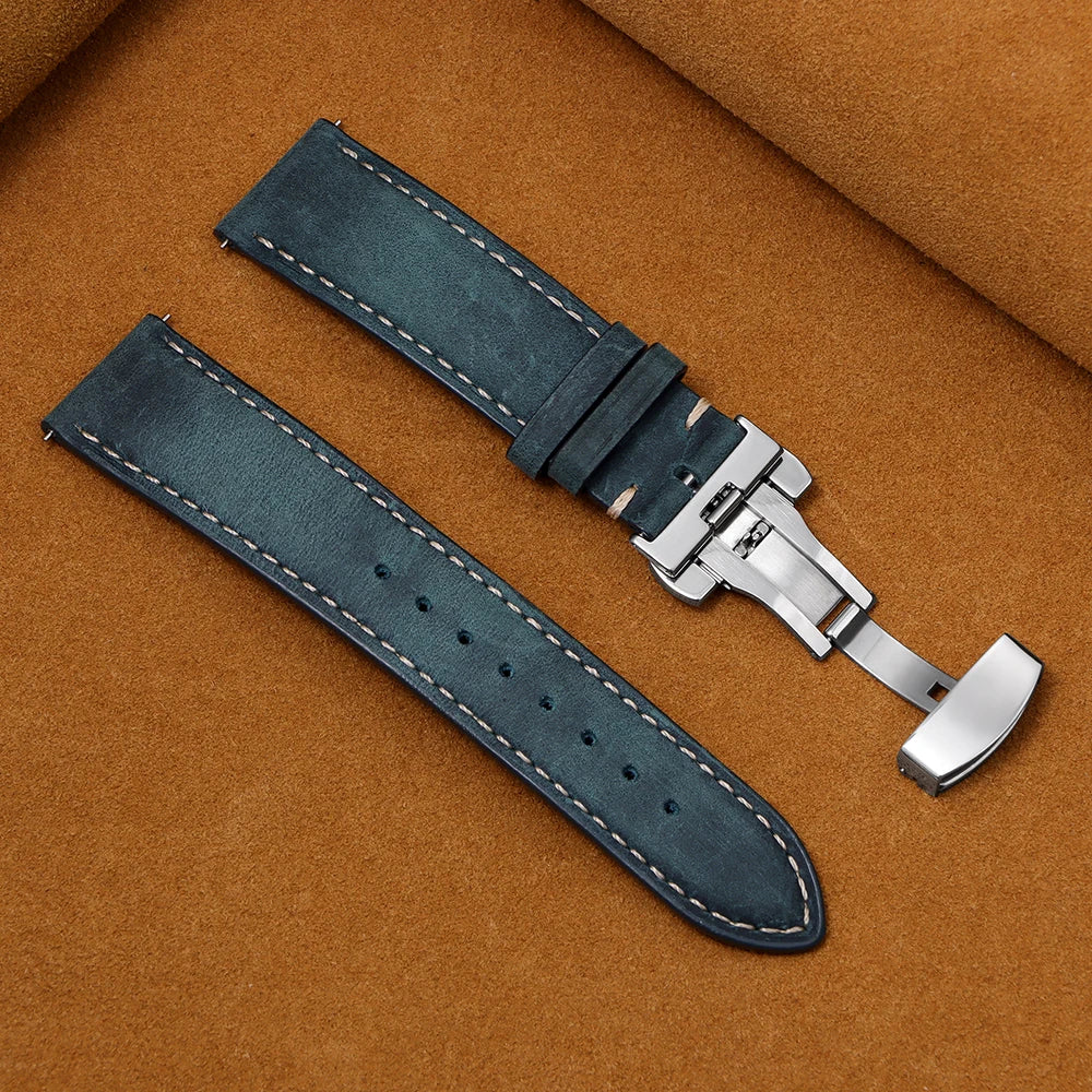 Samsung Galaxy Watch 7, 6, 5, 4 & FE Calfskin Butterfly Clasp Band