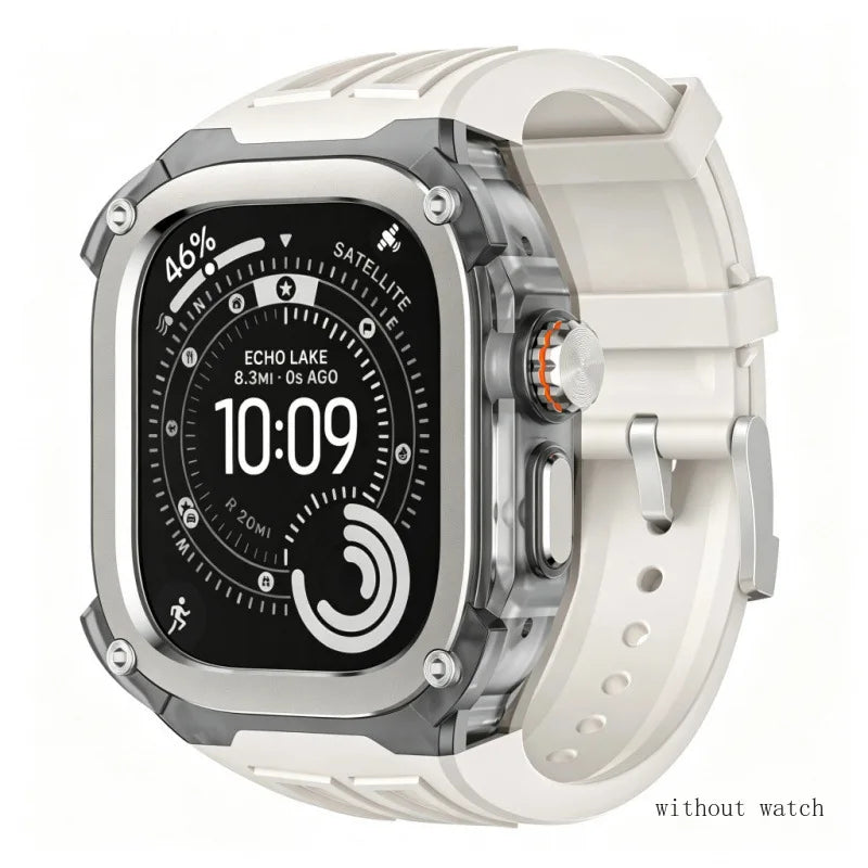 Silicone Strap & Zinc Alloy Bezel Kit for Apple Watch Ultra 1/2/3 49mm