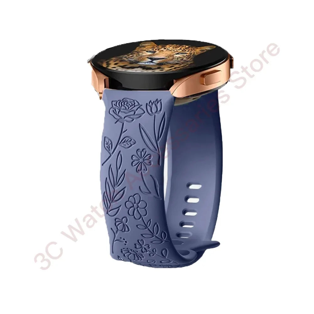 TicWatch Pro 3, E3 & GTH Rose Engraved Silicone Band