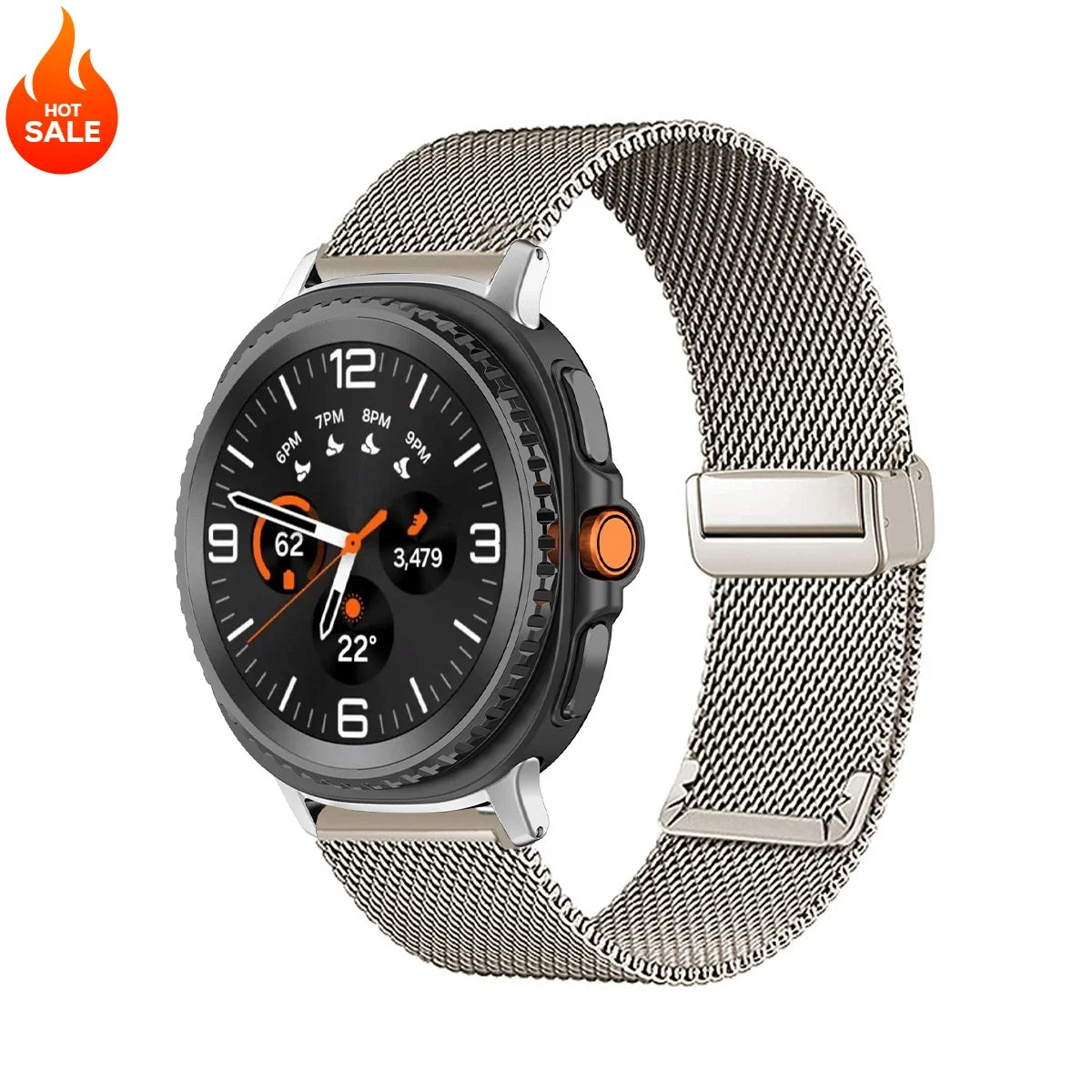 Mesh Magnetic Band for Samsung Galaxy Watch 8 & 9 / 8 Classic / Ultra 47mm – Stainless Steel
