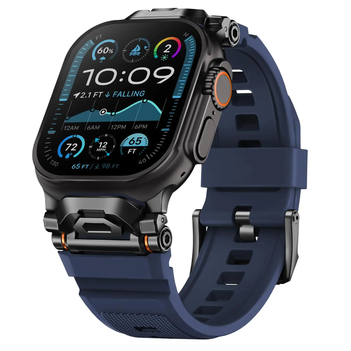 Sport Silicone Apple Watch Band – Titanium Finish | Series 11/10/9/8/7/6/SE & Ultra 1/2/3 | 42–49mm