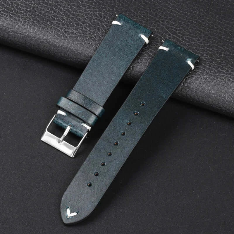 Amazfit Balance, GTR, GTS & Bip Waxed Leather Band, Accent Stitches