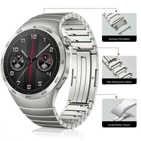 No-Gap Stainless Steel Watch Band for Huawei Watch GT5 46mm – Quick Release
